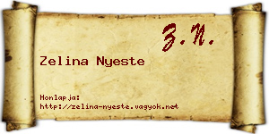 Zelina Nyeste névjegykártya